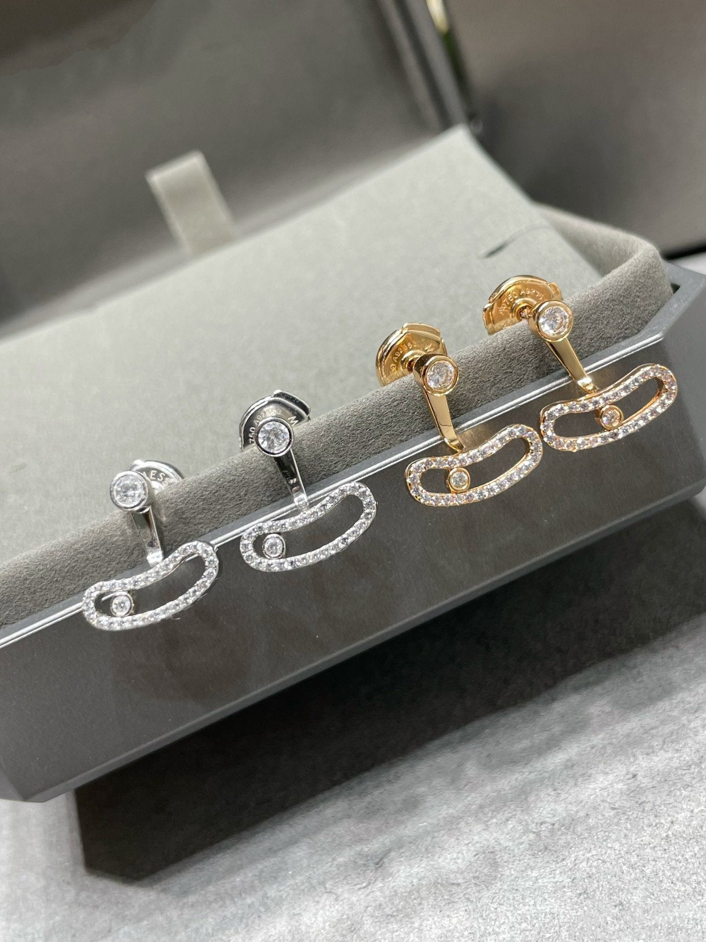 [Renovia Jewelry]MOVE UNO PINK GOLD DIAMOND EARRINGS