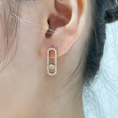 [Renovia Jewelry]MOVE UNO STUD DIAMOND PAVED EARRINGS