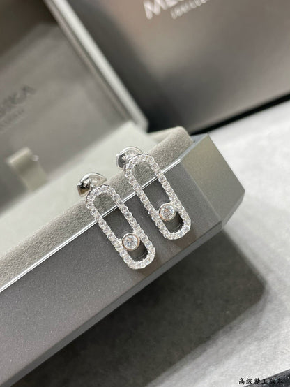[Renovia Jewelry]MOVE UNO STUD DIAMOND PAVED EARRINGS