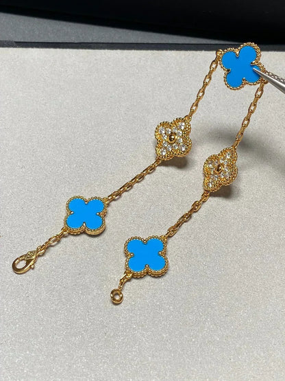 [Renovia Jewelry] CLOVER 5 MOTIF BLUE AGATE BRACELET COLLECTION