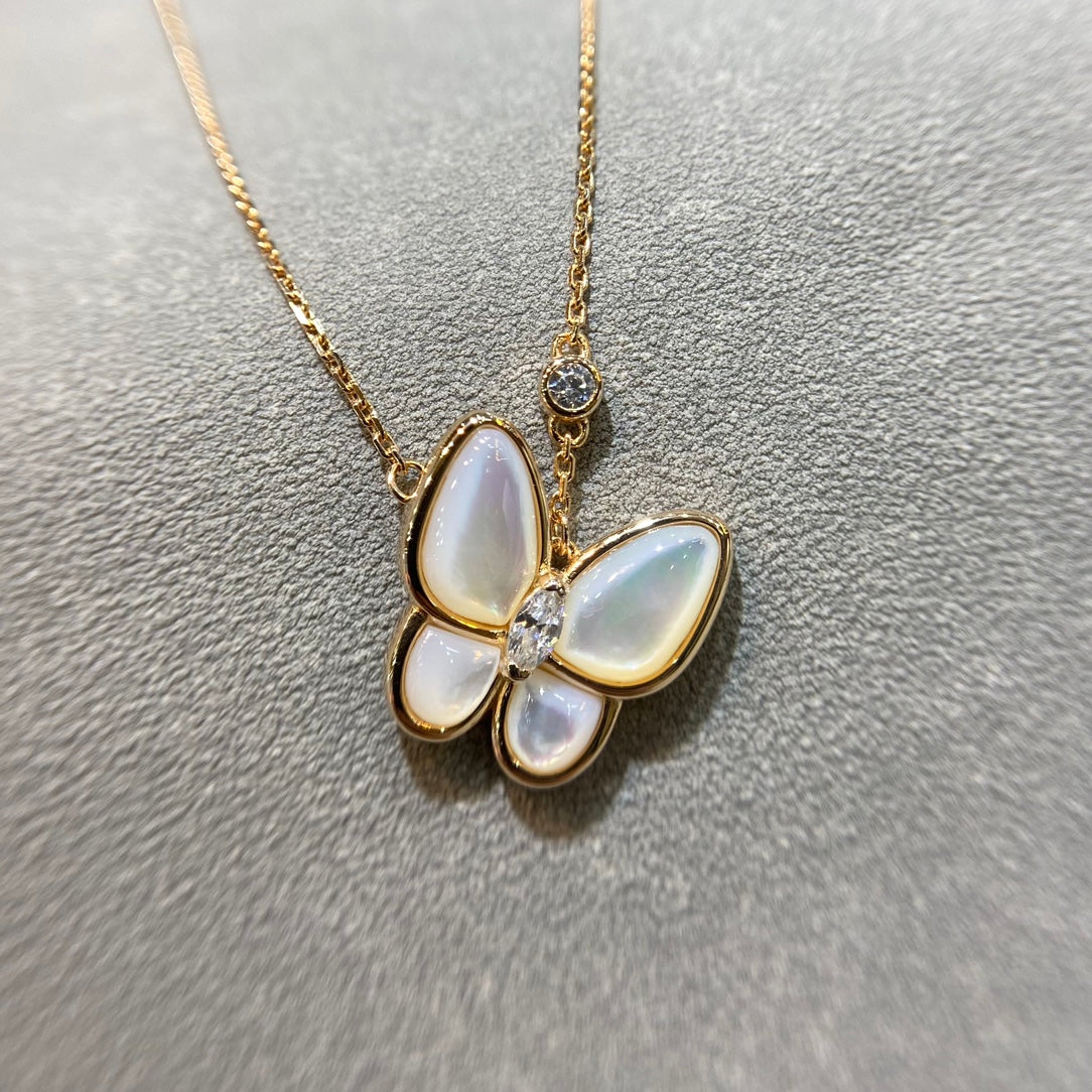 [Renovia Jewelry]BUTTERFLY MOP DIAMOND NECKLACE
