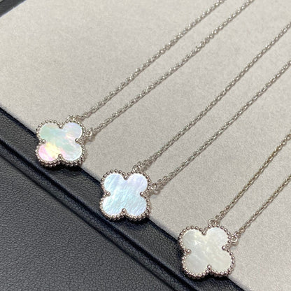[Renovia Jewelry]CLOVER MEDIUM SILVER WHITE MOP NECKLACE