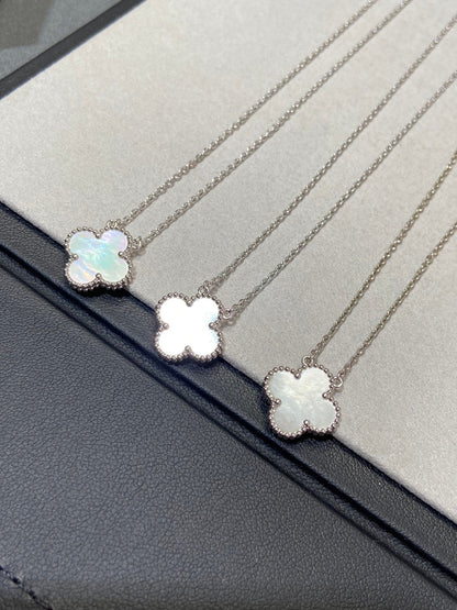 [Renovia Jewelry]CLOVER MEDIUM SILVER WHITE MOP NECKLACE