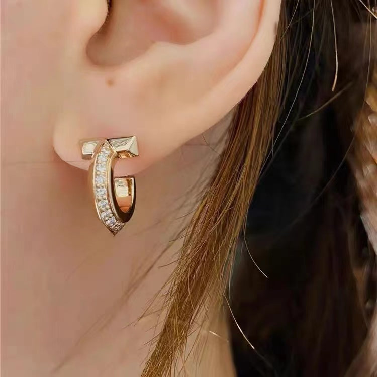 [Renovia Jewelry]T1 HOOP DIAMOND EARRINGS