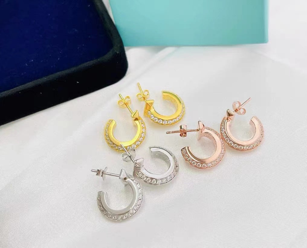 [Renovia Jewelry]T1 HOOP DIAMOND EARRINGS