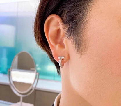 [Renovia Jewelry]T1 HOOP DIAMOND EARRINGS