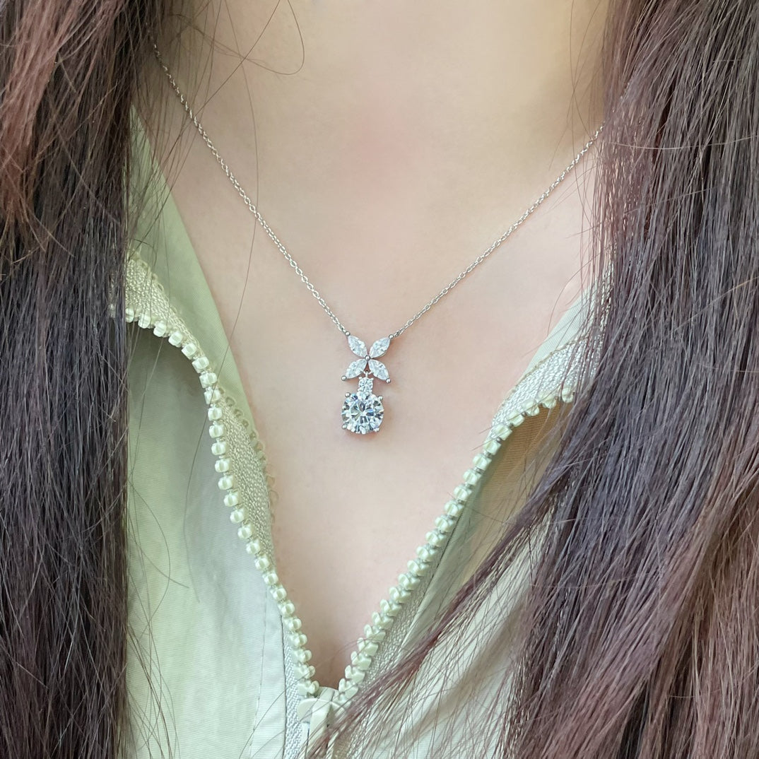[Renovia Jewelry]VICTORIA PENDANT SILVER DIAMOND NECKLACE