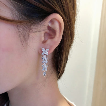 [Renovia Jewelry]VICTORIA SILVER DIAMOND DROP EARRINGS