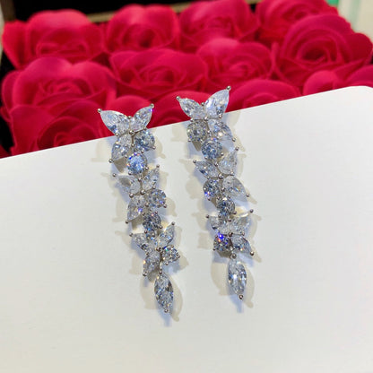 [Renovia Jewelry]VICTORIA SILVER DIAMOND DROP EARRINGS