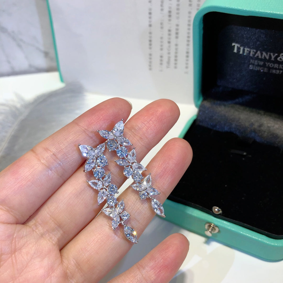 [Renovia Jewelry]VICTORIA SILVER DIAMOND DROP EARRINGS