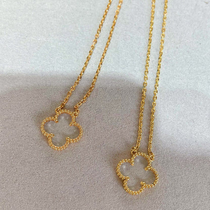 [Renovia Jewelry]CLOVER ROCK CRYSTAL ROSE GOLD NECKLACE
