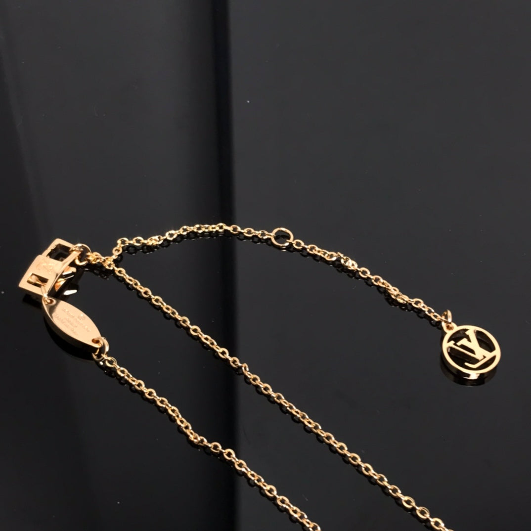 [Renovia Jewelry]COLOR BLOSSOM PINK MOP SUN GOLD NECKLACE