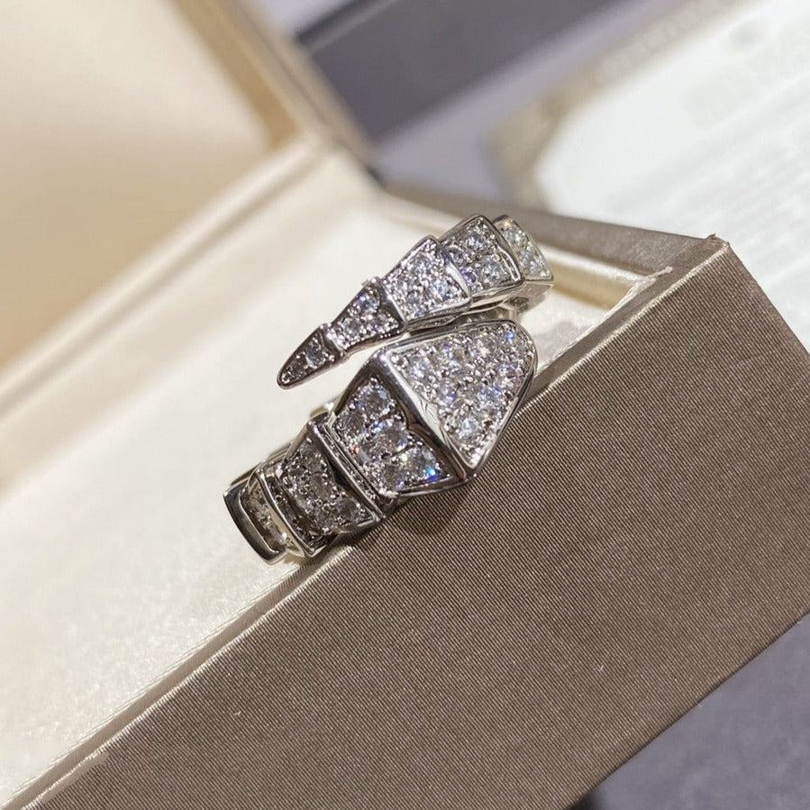[Renovia Jewelry]SERPENTI LARGE RING SILVER DIAMOND PAVED