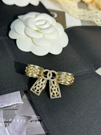 [Renovia Jewelry]25K Hollow Bow Brooch