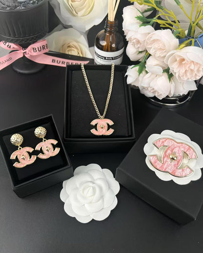 [Renovia Jewelry]Pink Resin Classic Brooch 5cm