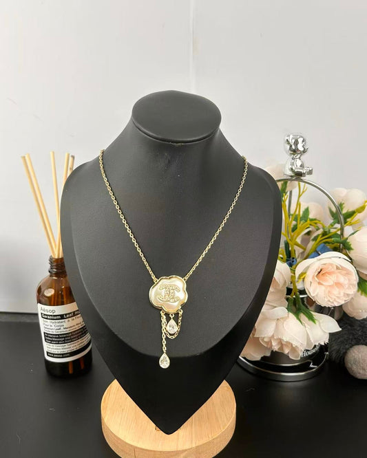 [Renovia Jewelry]Cloud Pearl Mother-of-Pearl Diamond Chain Pendant Necklace