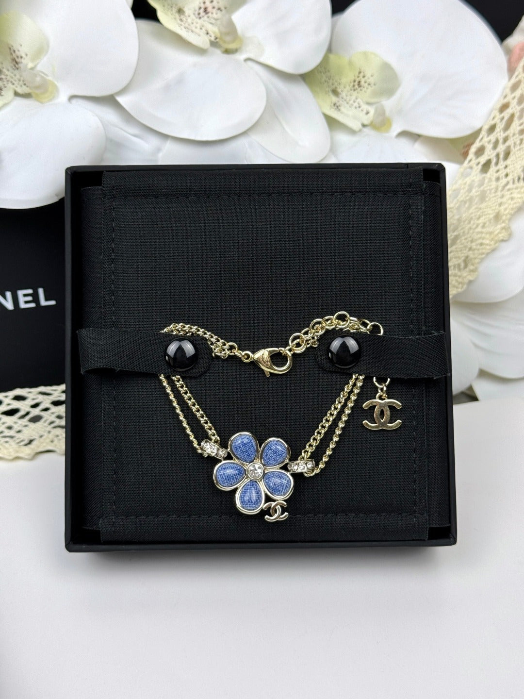 [Renovia Jewelry]VOLTE New Blue Floral Double-Layer Bracelet