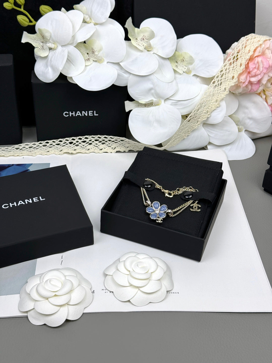 [Renovia Jewelry]VOLTE New Blue Floral Double-Layer Bracelet