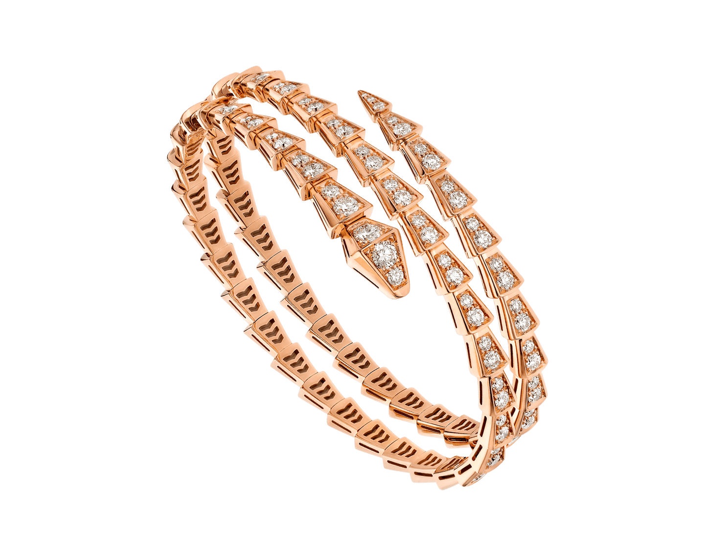 [Renovia Jewelry]SERPENTI BRACELET PINK GOLD DIAMOND DOUBLE ROW