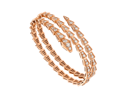 [Renovia Jewelry]SERPENTI BRACELET PINK GOLD DIAMOND DOUBLE ROW