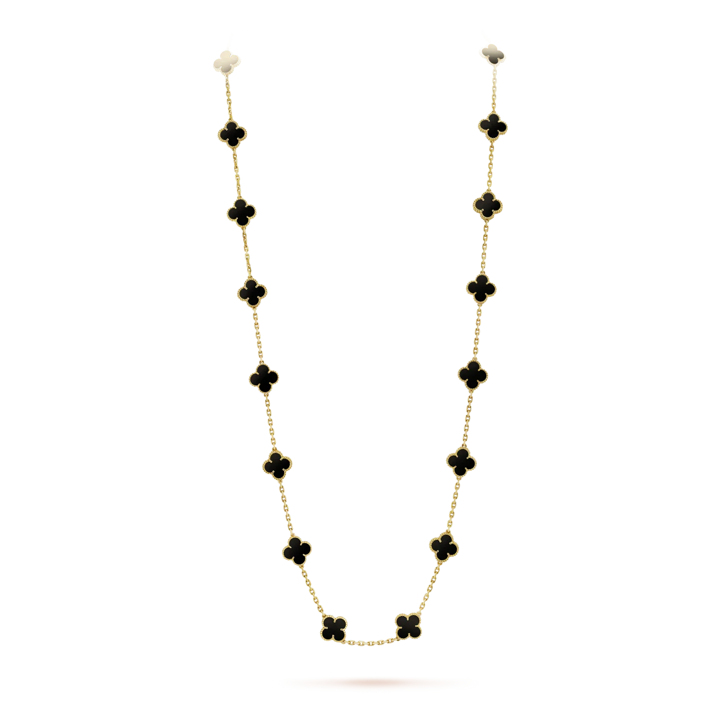 [Renovia Jewelry]CLOVER 20 MOTIFS ONYX NECKLACE