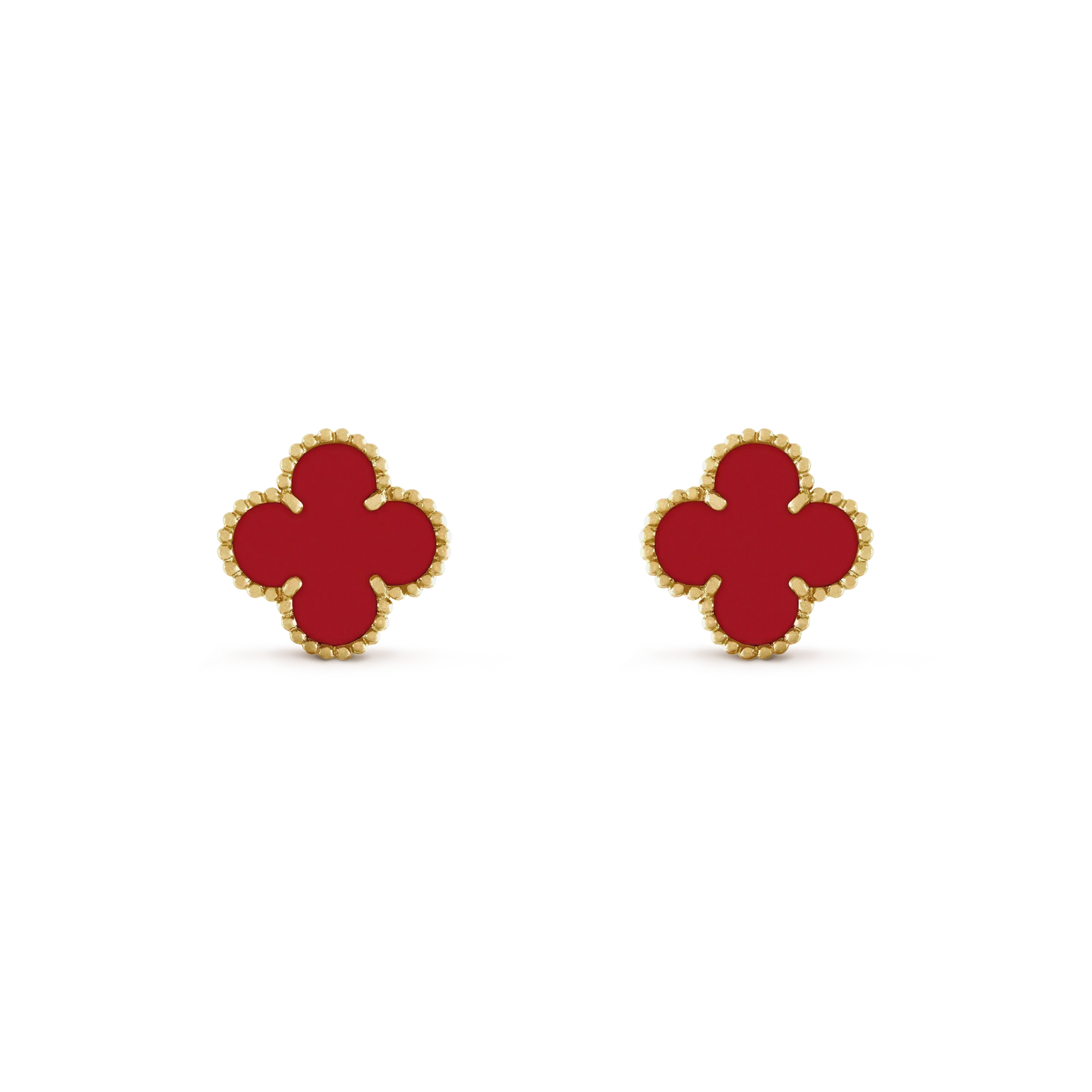 [Renovia Jewelry]CLOVER MINI 9.5MM CARNELIAN EARRINGS