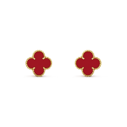 [Renovia Jewelry]CLOVER MINI 9.5MM CARNELIAN EARRINGS