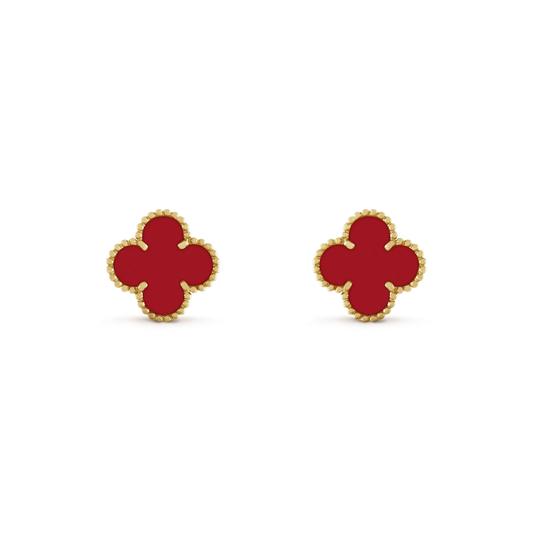 [Renovia Jewelry]CLOVER MINI 9.5MM CARNELIAN EARRINGS