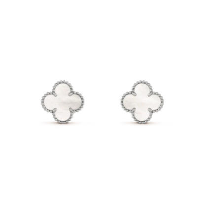 [Renovia Jewelry]CLOVER MEDIUM 1 MOTIFS  WHITE MOP EARRINGS SILVER