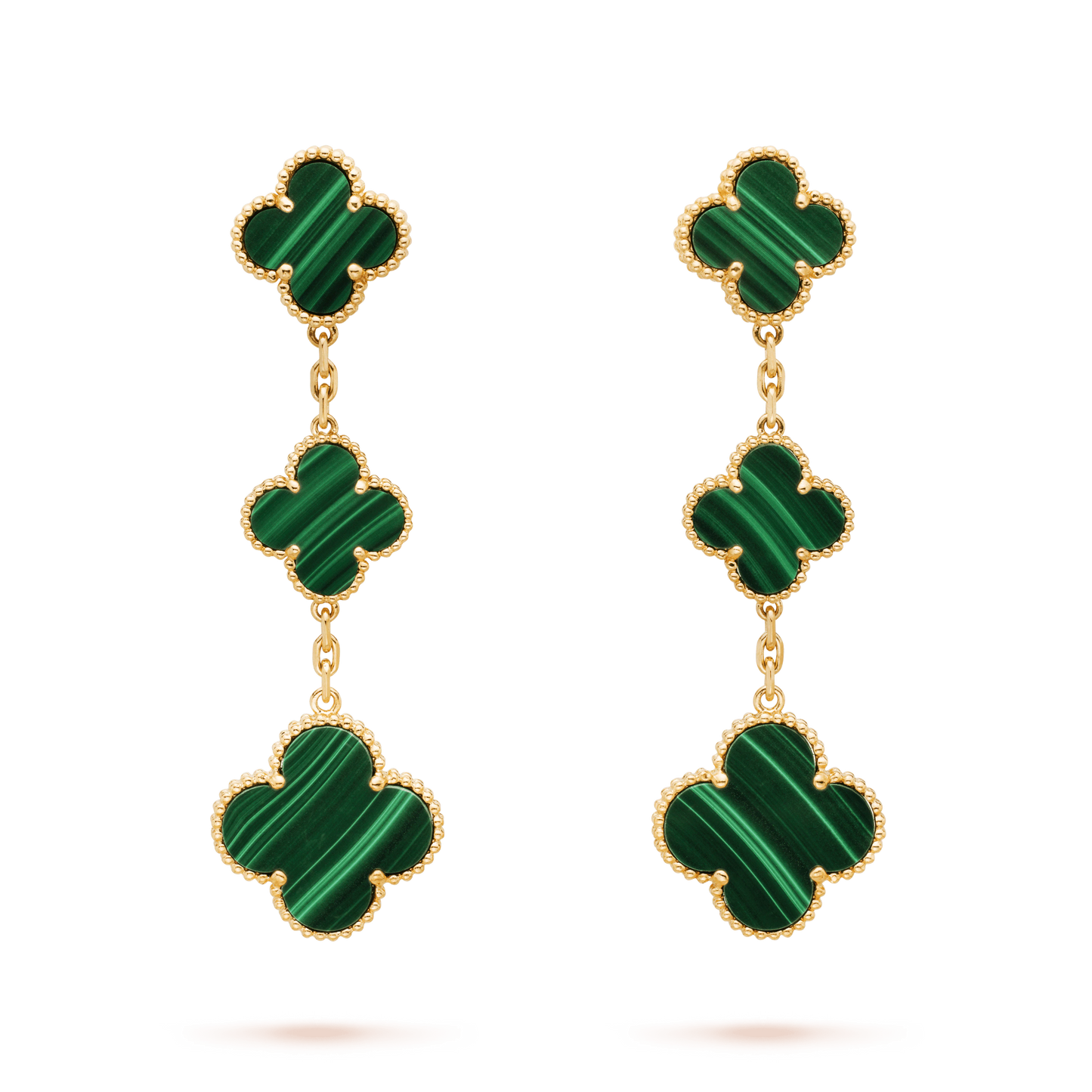 [Renovia Jewelry]CLOVER MALACHITE 3 MOTIFS GOLD