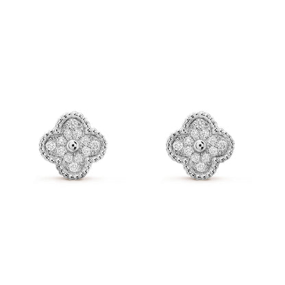 [Renovia Jewelry]CLOVER MINI DIAMOND STUD EARRINGS