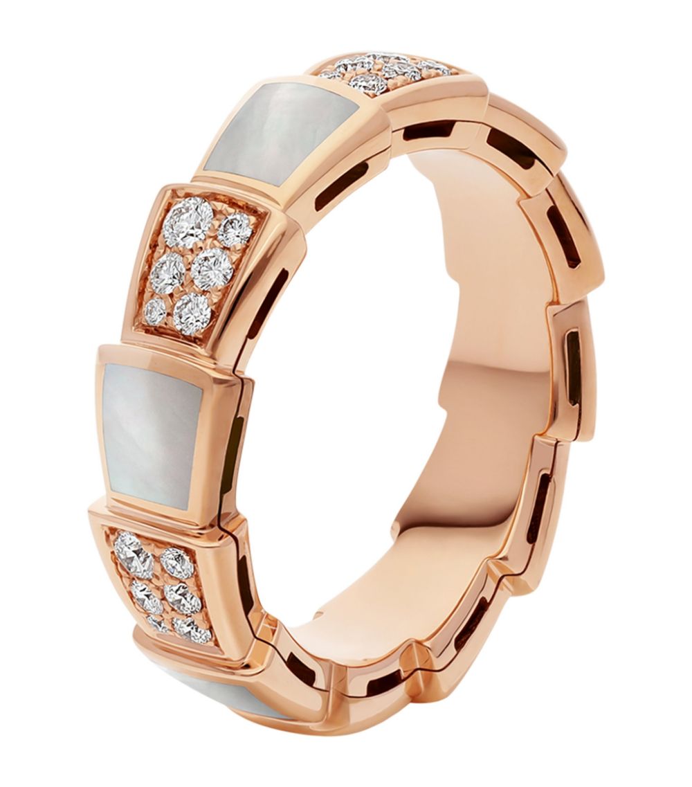 [Renovia Jewelry]SERPENTI RING PINK GOLD MOP DIAMOND PAVED 4MM