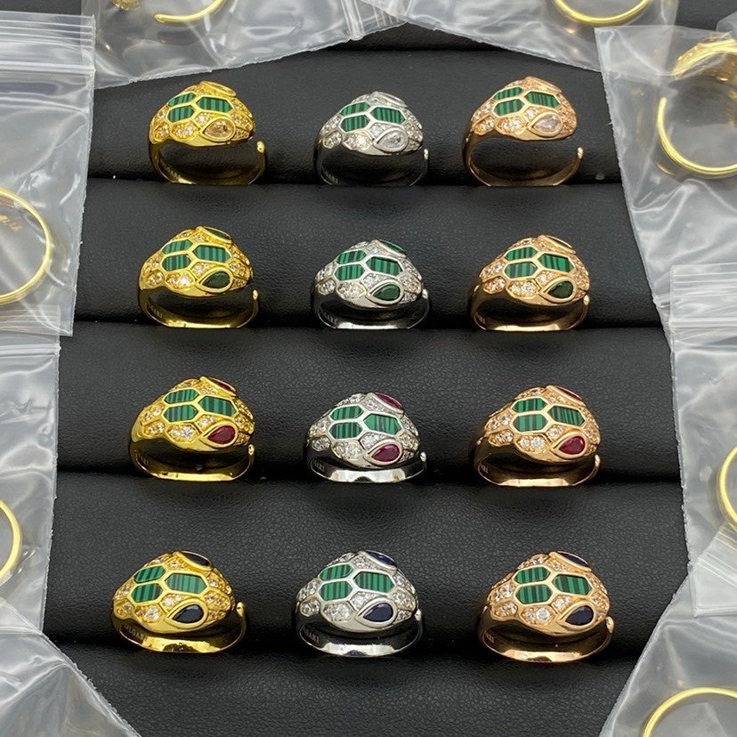 [Renovia Jewelry]BRAND NEW ASSORTED SNAKE HEAD MALACHITE RINGS