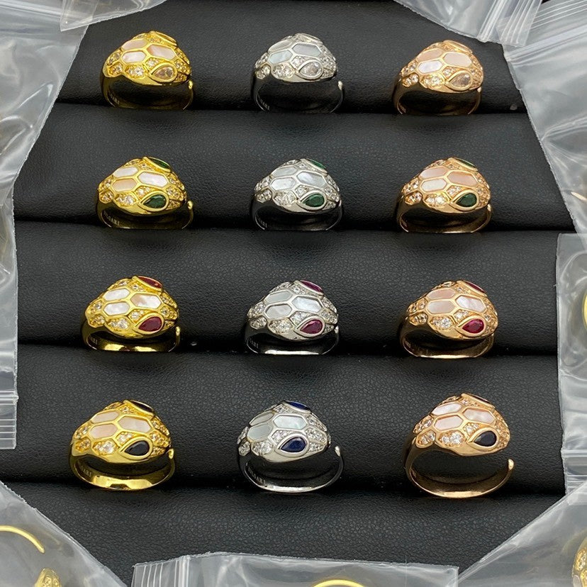 [Renovia Jewelry]BRAND NEW ASSORTED SNAKE HEAD MOTHER OF PEARL RINGS
