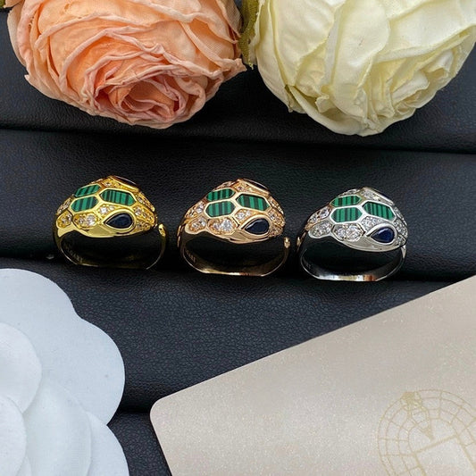 [Renovia Jewelry]BRAND NEW ASSORTED SNAKE HEAD MALACHITE RINGS