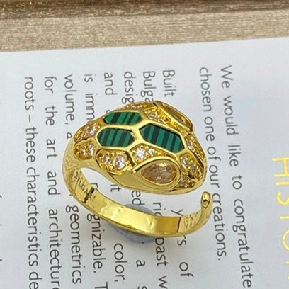 [Renovia Jewelry]BRAND NEW ASSORTED SNAKE HEAD MALACHITE RINGS