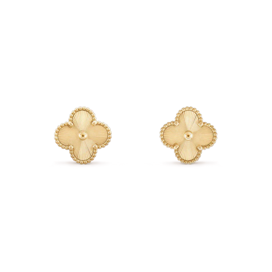 [Renovia Jewelry]CLOVER MINI 9.5MM LASER EARRINGS