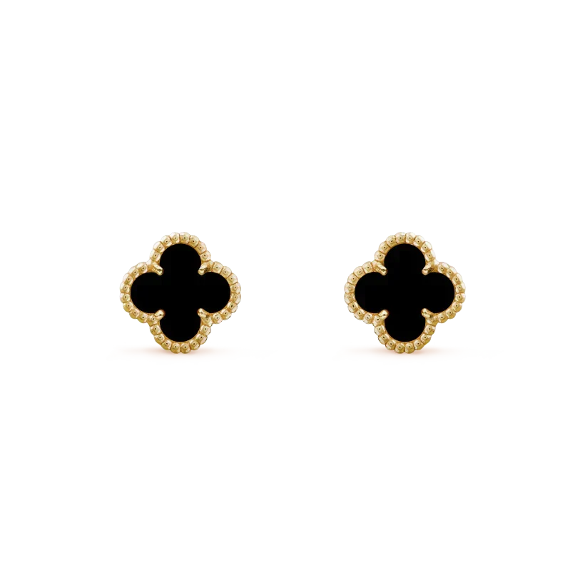 [Renovia Jewelry]CLOVER MINI 9.5MM BLACK MOP EARRINGS
