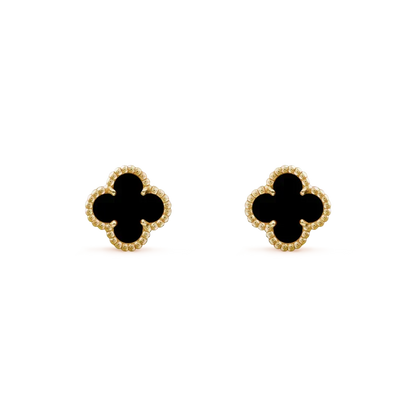 [Renovia Jewelry]CLOVER MINI 9.5MM BLACK MOP EARRINGS