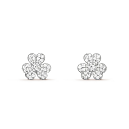 [Renovia Jewelry]CLOVER COMOS DIAMOND EARRINGS SILVER