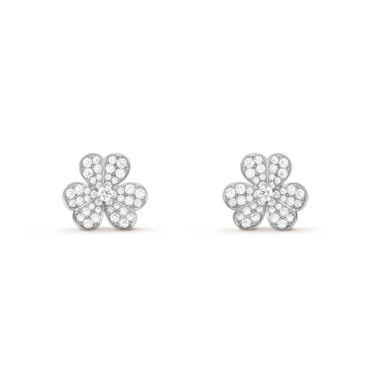 [Renovia Jewelry]CLOVER COMOS DIAMOND EARRINGS SILVER