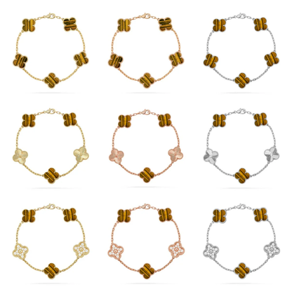 [Renovia Jewelry] CLOVER 5 MOTIFS TIGER EYE BRACELET COLLECTION
