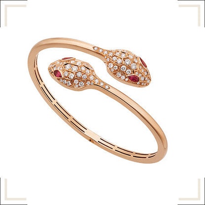 [Renovia Jewelry]SERPENTI BRACELET PINK GOLD DIAMOND DOUBLE SNAKE