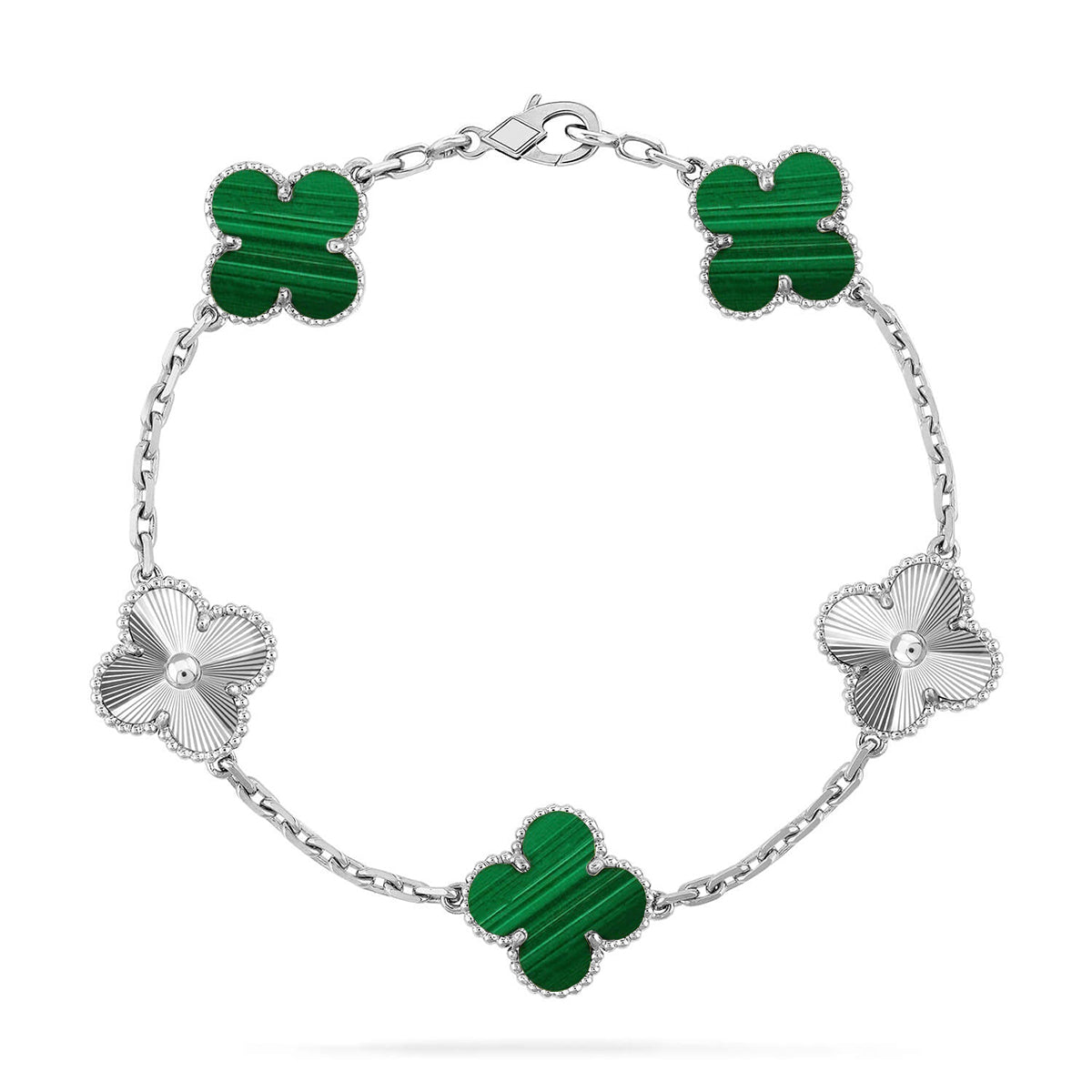 [Renovia Jewelry] CLOVER 5 MOTIF MALACHITE BRACELET COLLECTION