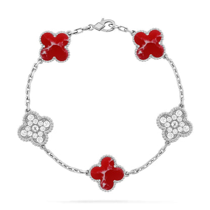 [Renovia Jewelry]CLOVER 5 MOTIF RED PATTERN BRACELET COLLECTION