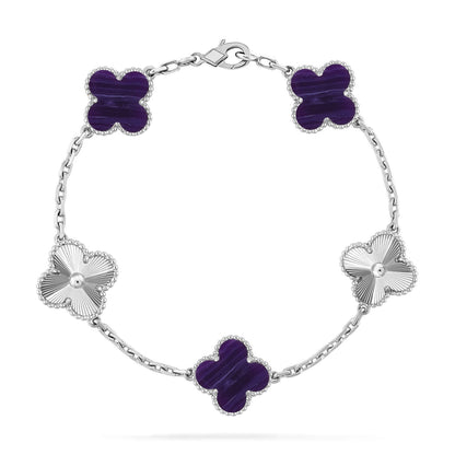 [Renovia Jewelry]CLOVER 5 MOTIF PURPLE STRIPES BRACELET COLLECTION