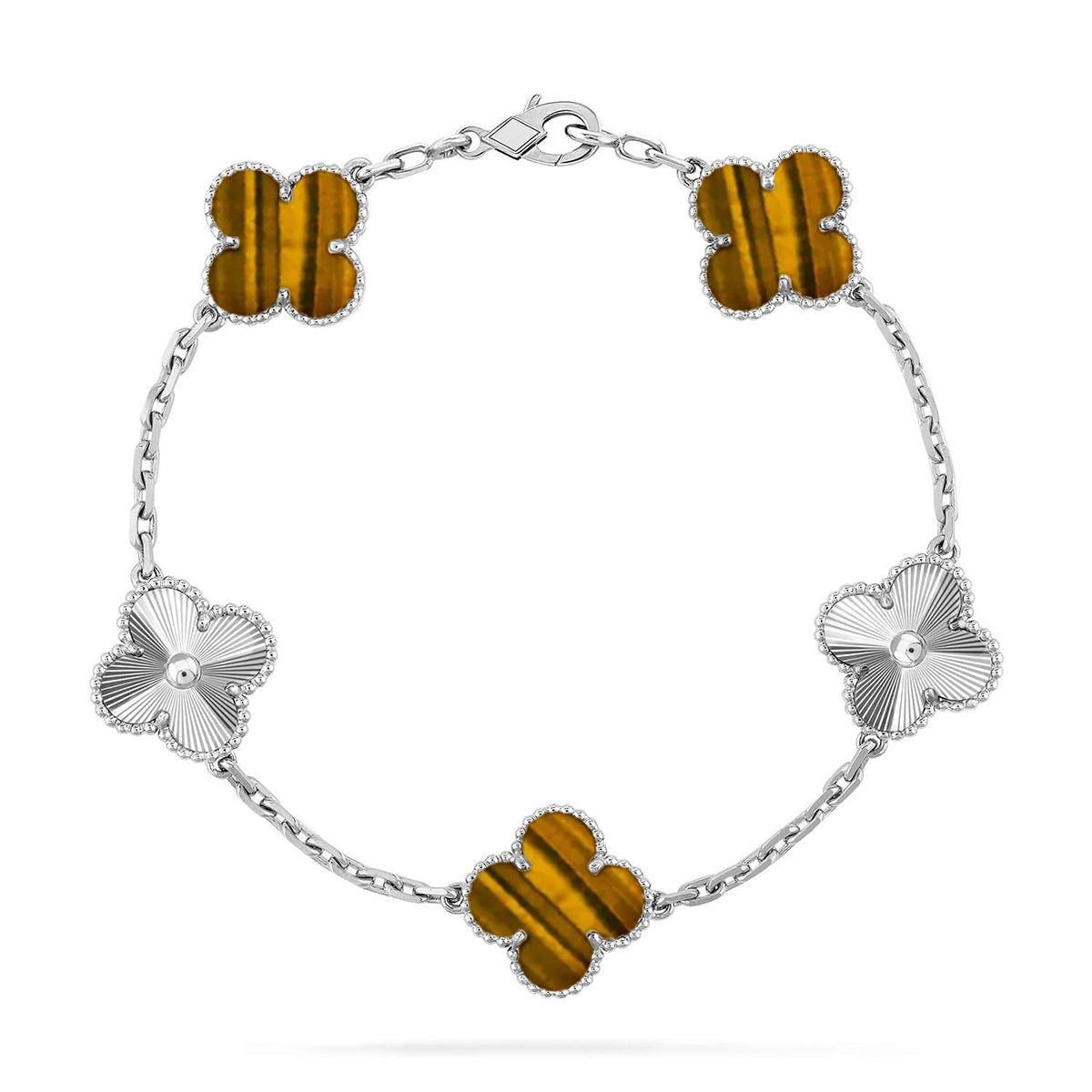 [Renovia Jewelry] CLOVER 5 MOTIFS TIGER EYE BRACELET COLLECTION