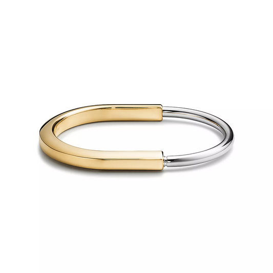 [Renovia Jewelry]LOCK BRACELET YELLOW AND WHITE GOLD