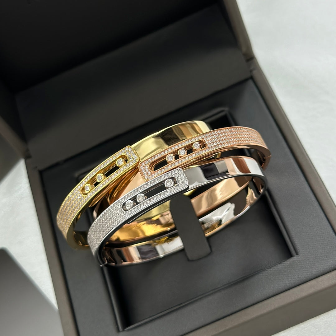 [Renovia Jewelry]Move Noa Rose Gold Pavé Diamond Bangle Bracelet