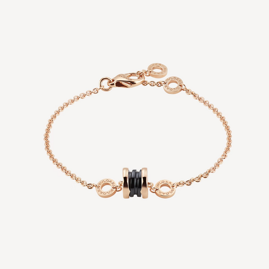 [Renovia Jewelry]ZERO 1 SOFT PINK GOLD AND BLACK CERAMIC BRACELET